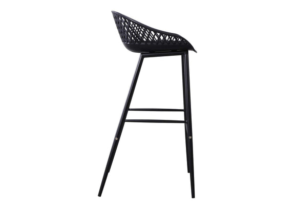 QX-1004-02 Piazza Outdoor Barstool Black - Set Of Two