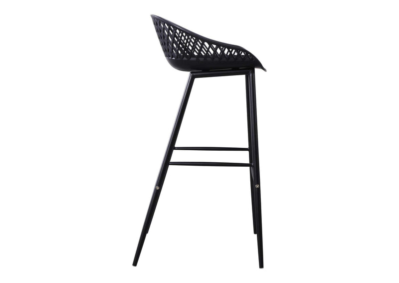 QX-1004-02 Piazza Outdoor Barstool Black - Set Of Two