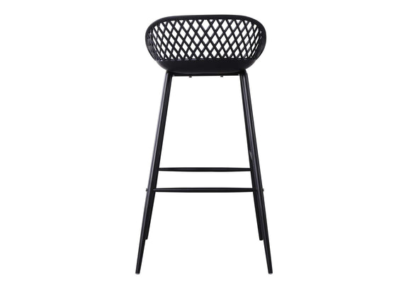 QX-1004-02 Piazza Outdoor Barstool Black - Set Of Two