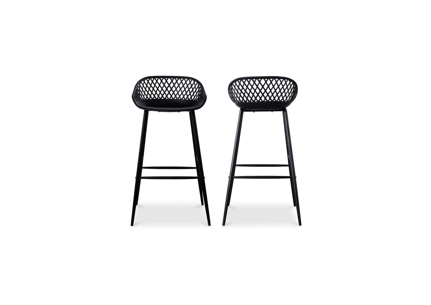 QX-1004-02 Piazza Outdoor Barstool Black - Set Of Two