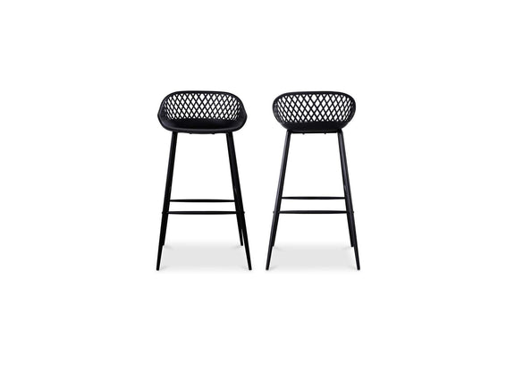 QX-1004-02 Piazza Outdoor Barstool Black - Set Of Two