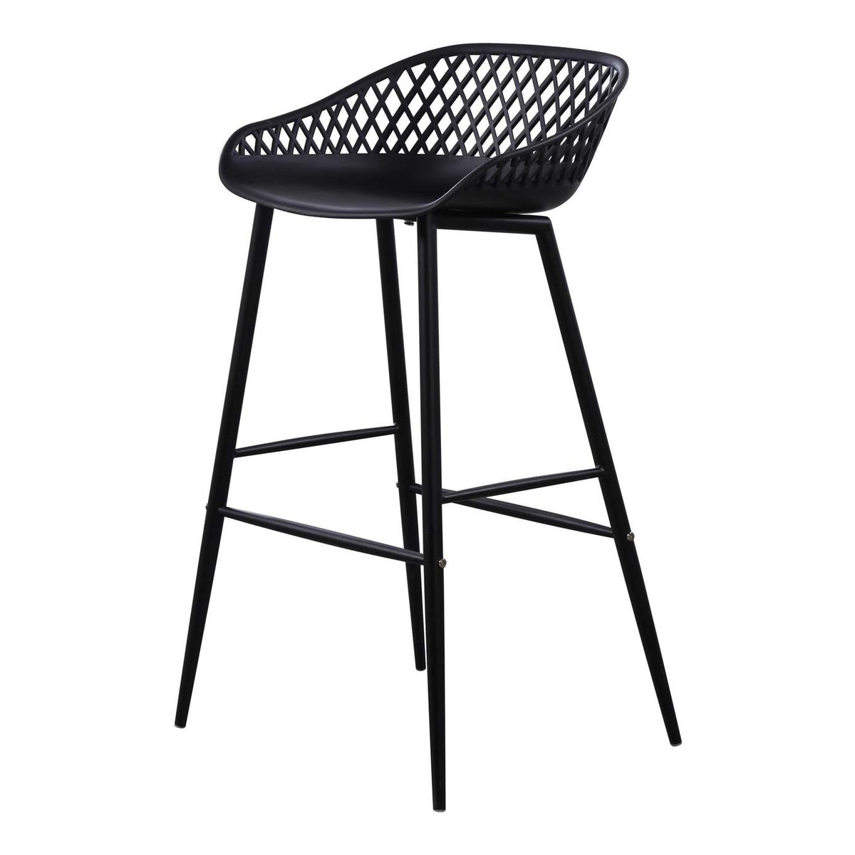 QX-1004-02 Piazza Outdoor Barstool Black - Set Of Two