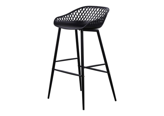 QX-1004-02 Piazza Outdoor Barstool Black - Set Of Two