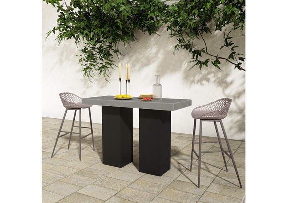 QX-1004-15 Piazza Outdoor Barstool Grey - Set Of Two