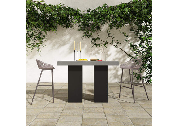 QX-1004-15 Piazza Outdoor Barstool Grey - Set Of Two