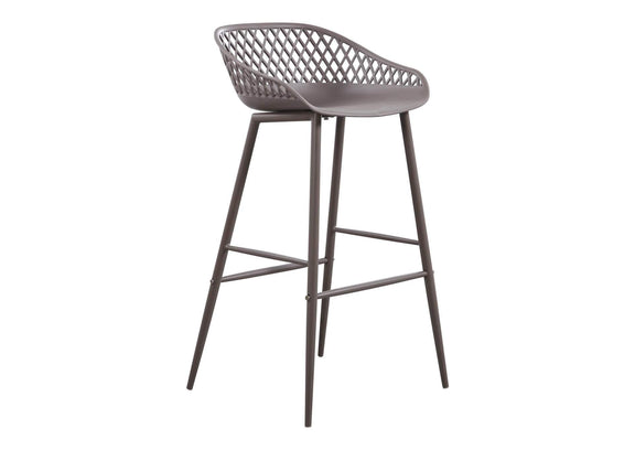 QX-1004-15 Piazza Outdoor Barstool Grey - Set Of Two