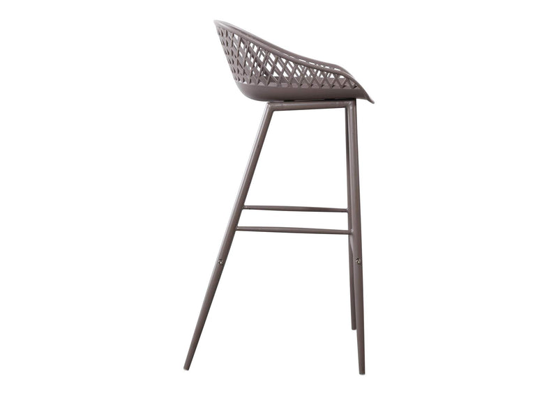 QX-1004-15 Piazza Outdoor Barstool Grey - Set Of Two