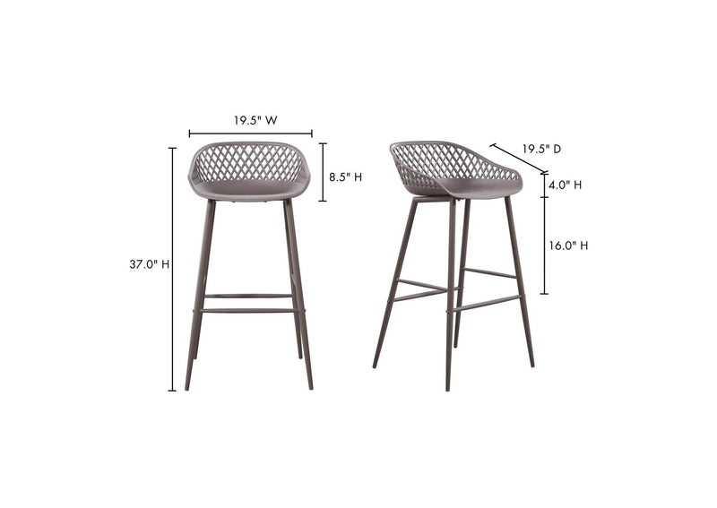QX-1004-15 Piazza Outdoor Barstool Grey - Set Of Two