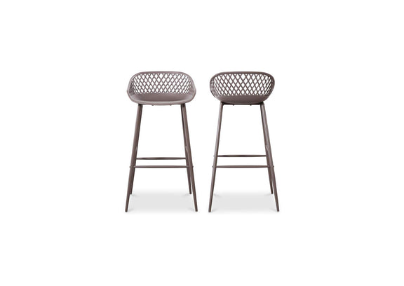 QX-1004-15 Piazza Outdoor Barstool Grey - Set Of Two