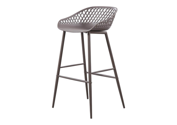 QX-1004-15 Piazza Outdoor Barstool Grey - Set Of Two