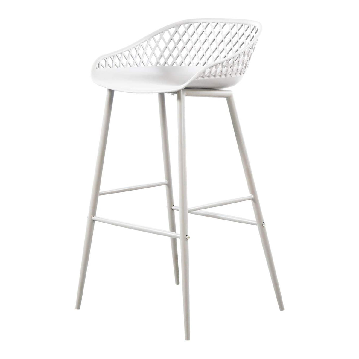 QX-1004-18 Piazza Outdoor Barstool White - Set Of Two