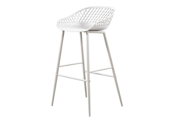 QX-1004-18 Piazza Outdoor Barstool White - Set Of Two