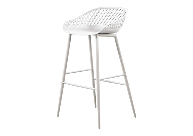 QX-1004-18 Piazza Outdoor Barstool White - Set Of Two