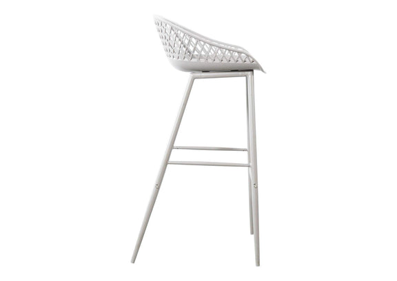 QX-1004-18 Piazza Outdoor Barstool White - Set Of Two