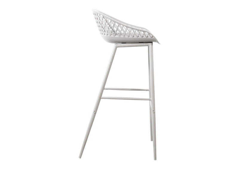 QX-1004-18 Piazza Outdoor Barstool White - Set Of Two
