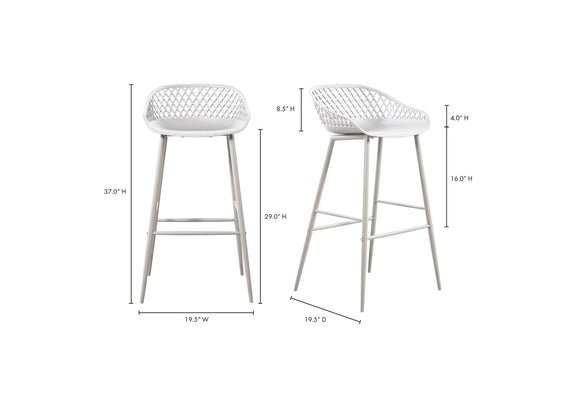 QX-1004-18 Piazza Outdoor Barstool White - Set Of Two