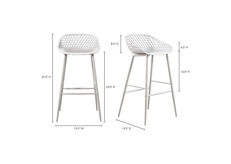 QX-1004-18 Piazza Outdoor Barstool White - Set Of Two