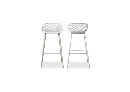 QX-1004-18 Piazza Outdoor Barstool White - Set Of Two