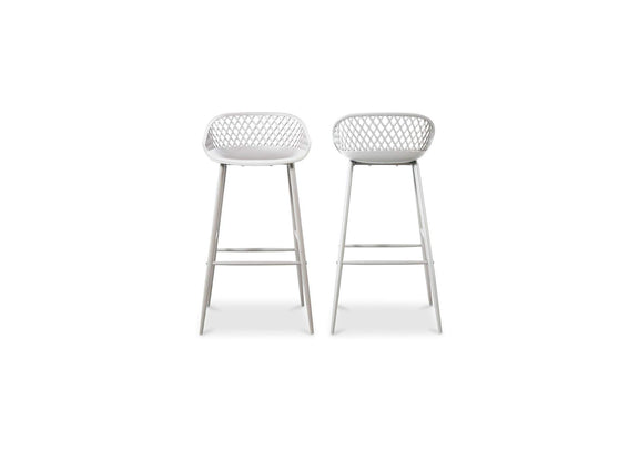 QX-1004-18 Piazza Outdoor Barstool White - Set Of Two
