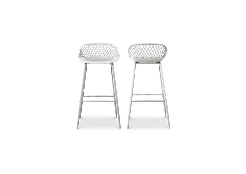 QX-1004-18 Piazza Outdoor Barstool White - Set Of Two