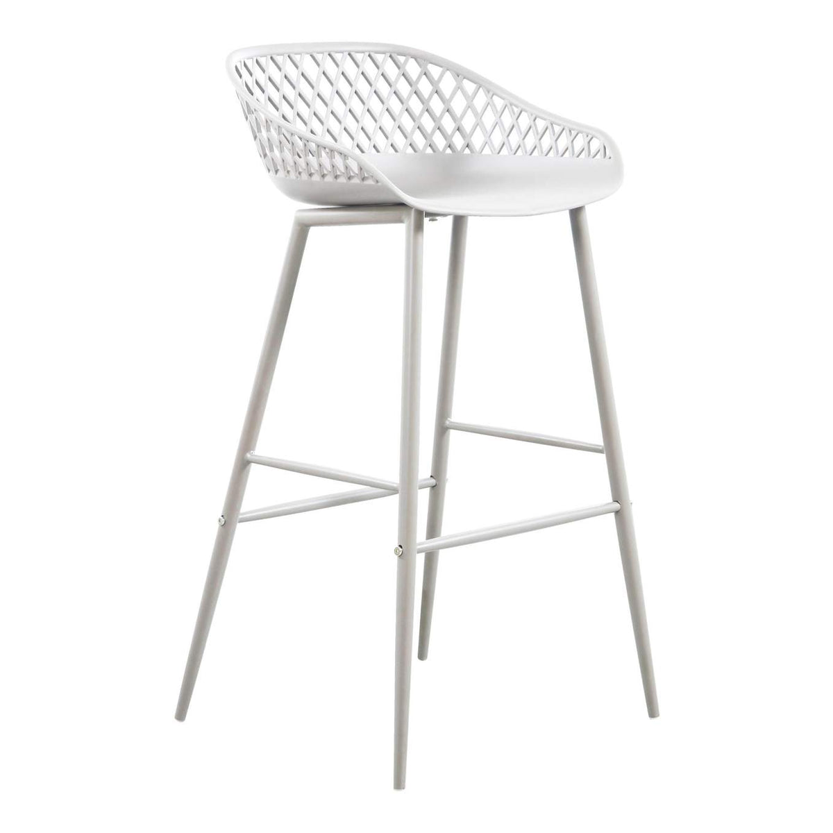 QX-1004-18 Piazza Outdoor Barstool White - Set Of Two