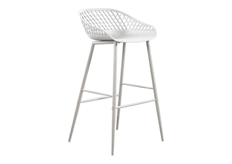 QX-1004-18 Piazza Outdoor Barstool White - Set Of Two