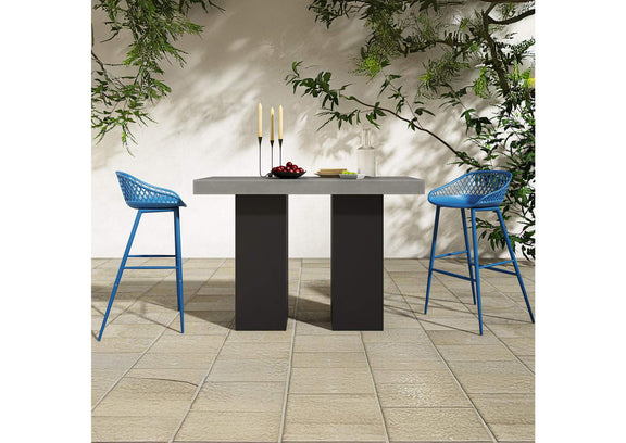 QX-1004-26 Piazza Outdoor Barstool Blue - Set Of Two