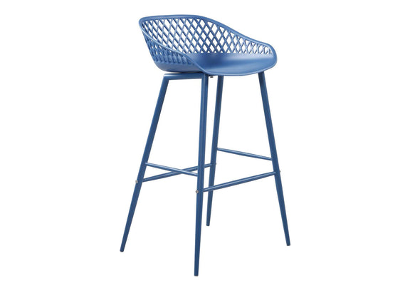 QX-1004-26 Piazza Outdoor Barstool Blue - Set Of Two