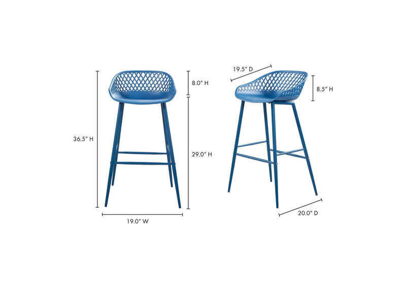 QX-1004-26 Piazza Outdoor Barstool Blue - Set Of Two