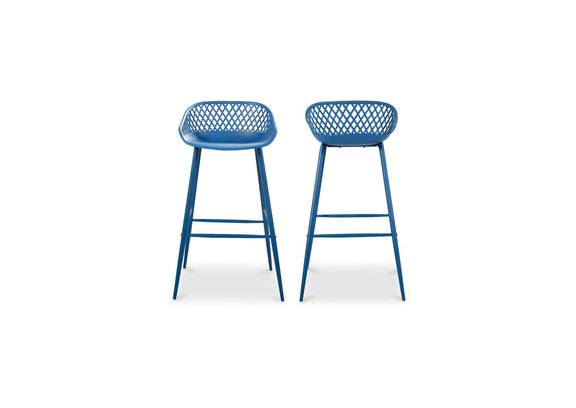 QX-1004-26 Piazza Outdoor Barstool Blue - Set Of Two