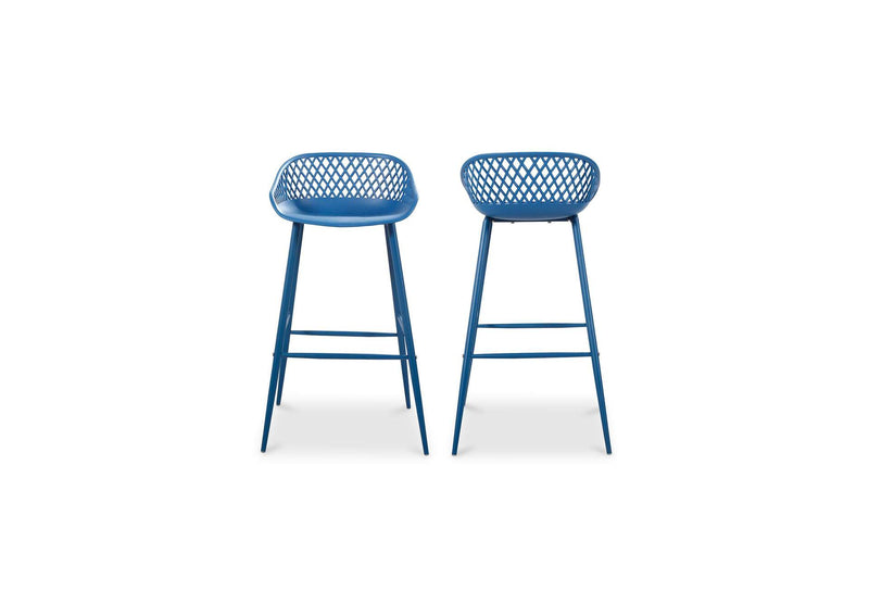 QX-1004-26 Piazza Outdoor Barstool Blue - Set Of Two