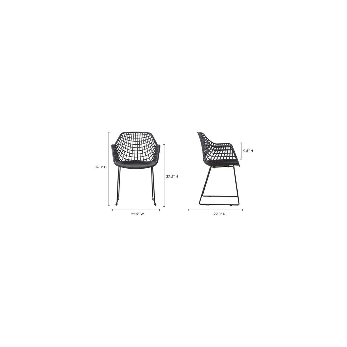 QX-1007-02 Honolulu Chair Black - Set Of Two