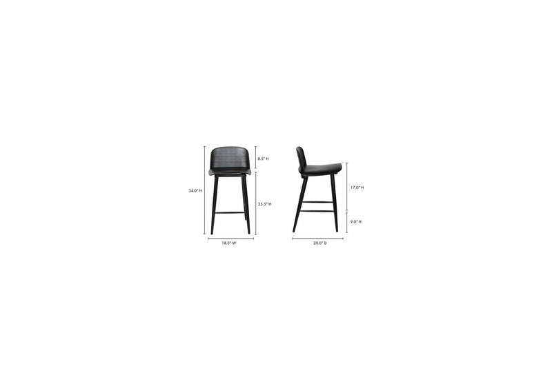 QX-1008-02 Looey Counter Stool Black - Set Of Two