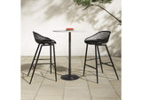 QX-1009-02 Piazza Outdoor Counter Stool Black - Set Of Two