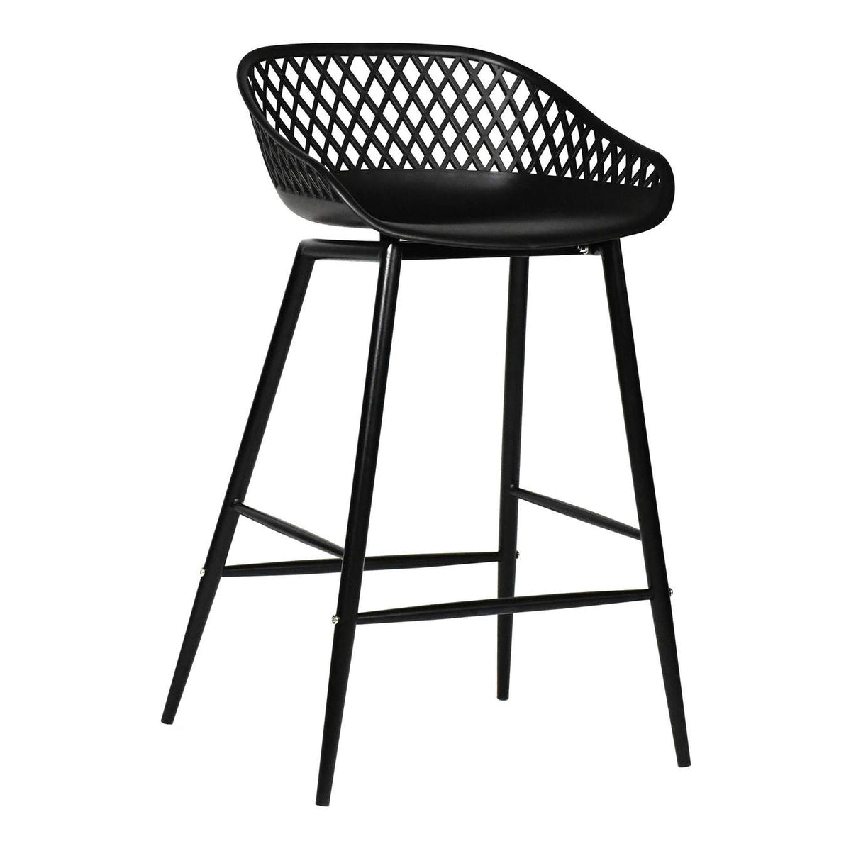 QX-1009-02 Piazza Outdoor Counter Stool Black - Set Of Two