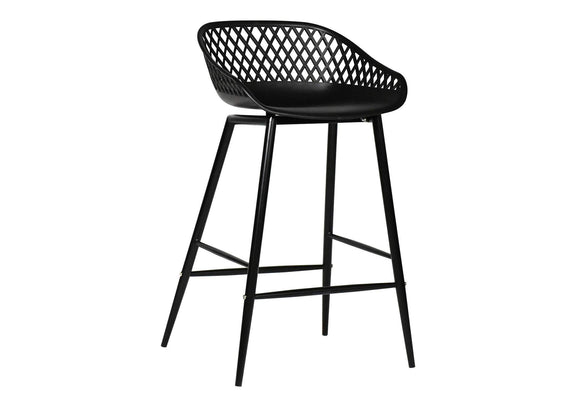 QX-1009-02 Piazza Outdoor Counter Stool Black - Set Of Two