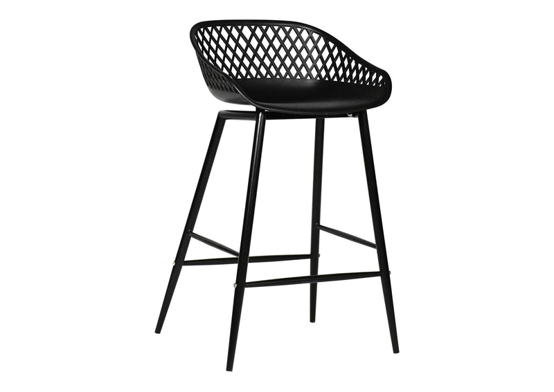 QX-1009-02 Piazza Outdoor Counter Stool Black - Set Of Two