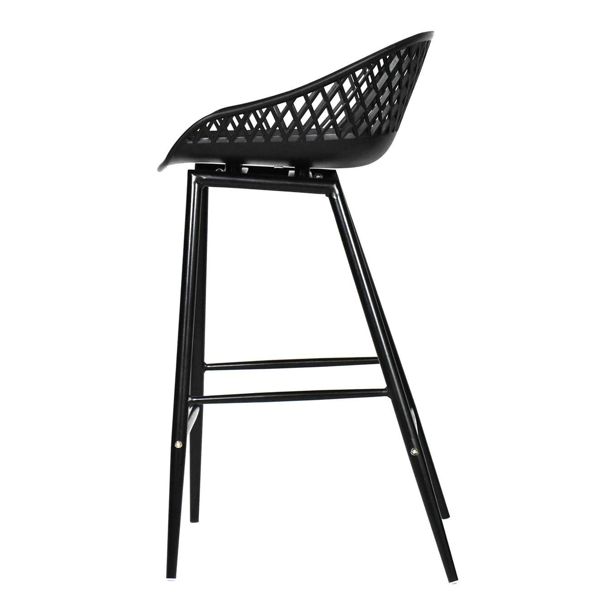 QX-1009-02 Piazza Outdoor Counter Stool Black - Set Of Two