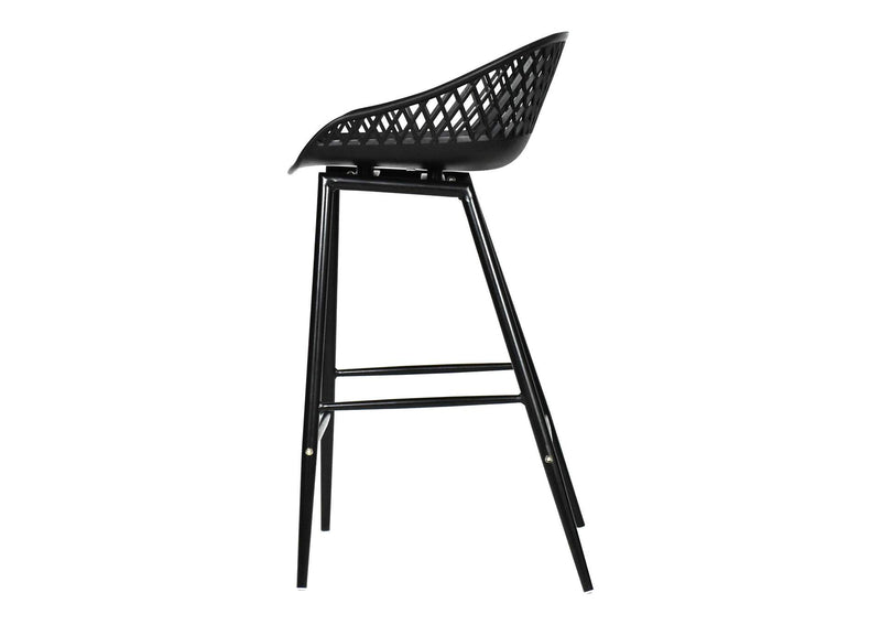 QX-1009-02 Piazza Outdoor Counter Stool Black - Set Of Two