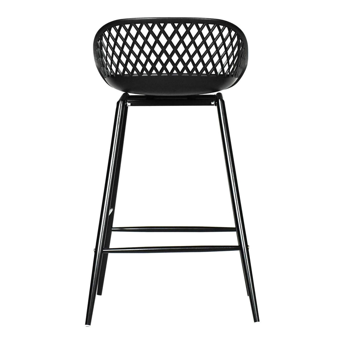 QX-1009-02 Piazza Outdoor Counter Stool Black - Set Of Two