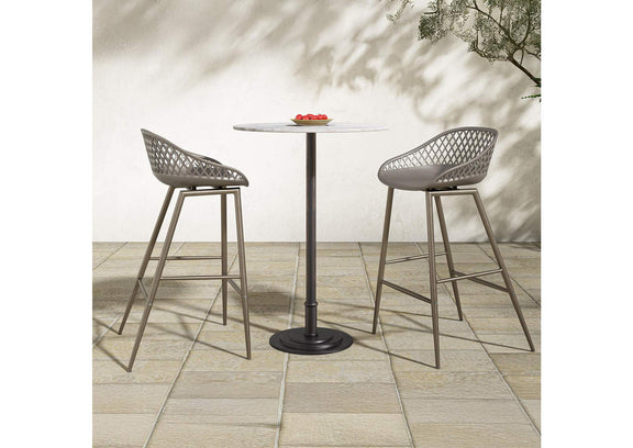 QX-1009-15 Piazza Outdoor Counter Stool Grey - Set Of Two