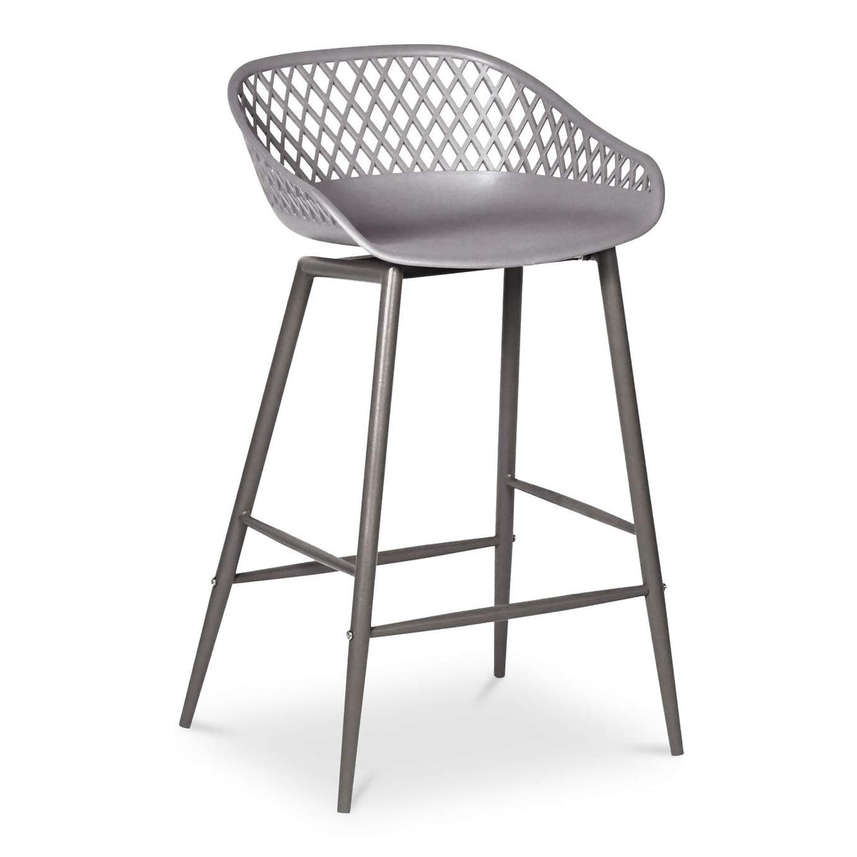 QX-1009-15 Piazza Outdoor Counter Stool Grey - Set Of Two