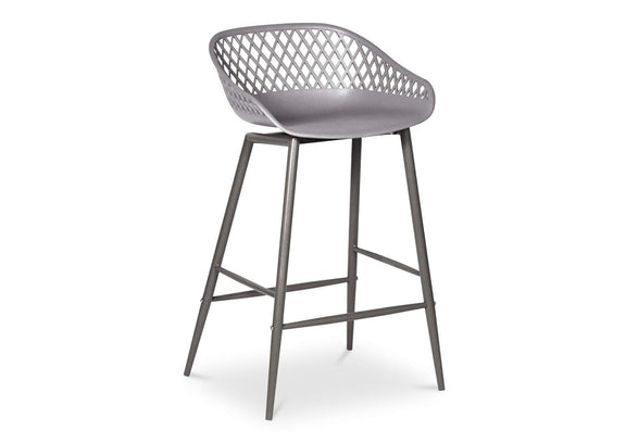QX-1009-15 Piazza Outdoor Counter Stool Grey - Set Of Two