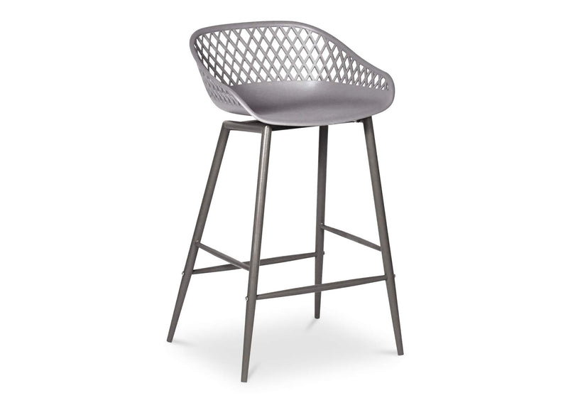 QX-1009-15 Piazza Outdoor Counter Stool Grey - Set Of Two