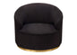 Raven Chair in Black Suede Velvet w/ Brushed Gold Accent Trim by Diamond Sofa