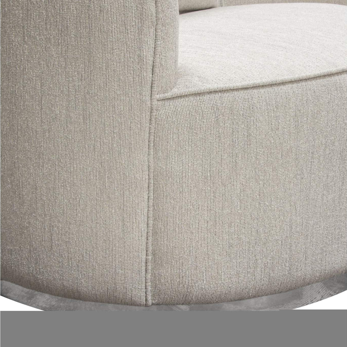 RAVENCHCM Raven Chair In Light Cream Fabric W/ Brushed Silver Accent Trim