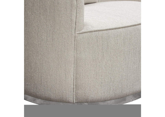 RAVENCHCM Raven Chair In Light Cream Fabric W/ Brushed Silver Accent Trim