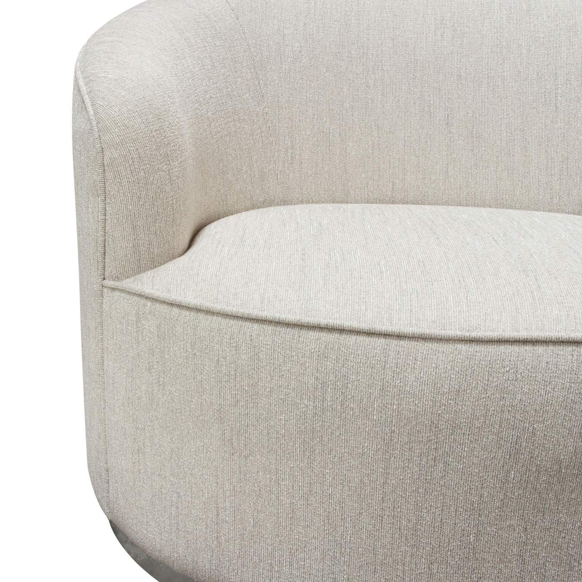 RAVENCHCM Raven Chair In Light Cream Fabric W/ Brushed Silver Accent Trim