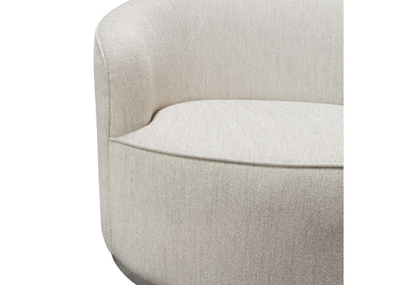 RAVENCHCM Raven Chair In Light Cream Fabric W/ Brushed Silver Accent Trim