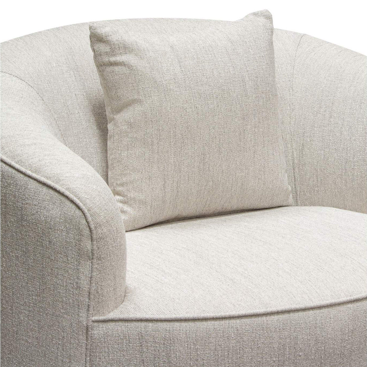 RAVENCHCM Raven Chair In Light Cream Fabric W/ Brushed Silver Accent Trim